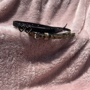 🎀 Girls 2-Pack Heart Buckle + Leopard Print Belts – Size 10–12 | Adjustable